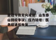 亚冠今夜走向成谜；山东泰山回应争议；压力陡增；医务组通报恢复的简单介绍-九游官方平台